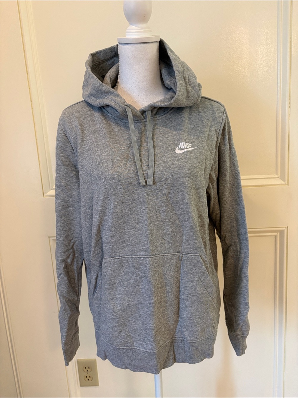 Nike Gray Pullover Hoodie with White Swoosh